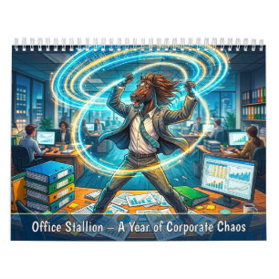 Calendário Office Stallion - Um Ano de Caos Corporativo