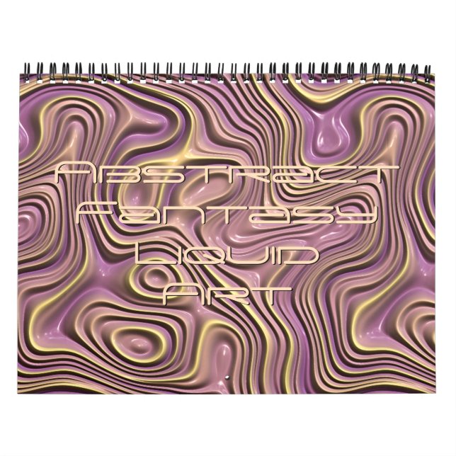 Calendário Ondas de Fantasia Funky 3D Designs de Arte Moderno (Capa)