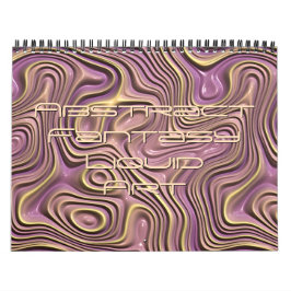 Calendário Ondas de Fantasia Funky 3D Designs de Arte Moderno