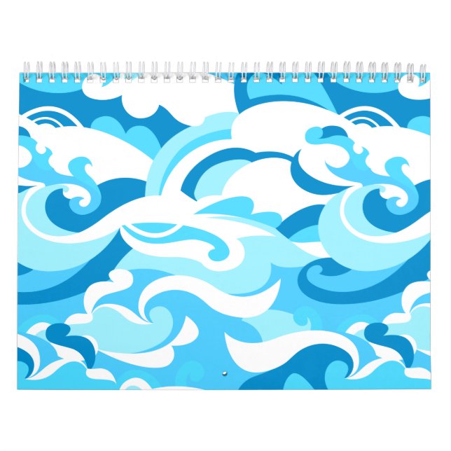 Calendário ondas de surf abstrato (Capa)
