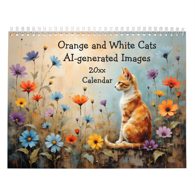 Calendário Orange and White Cats AI-generated Images (Capa)