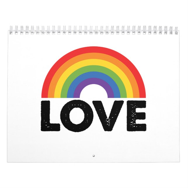 Calendário Orgulho Amor Igualdade Gay Rainbow LGBTQ (Capa)