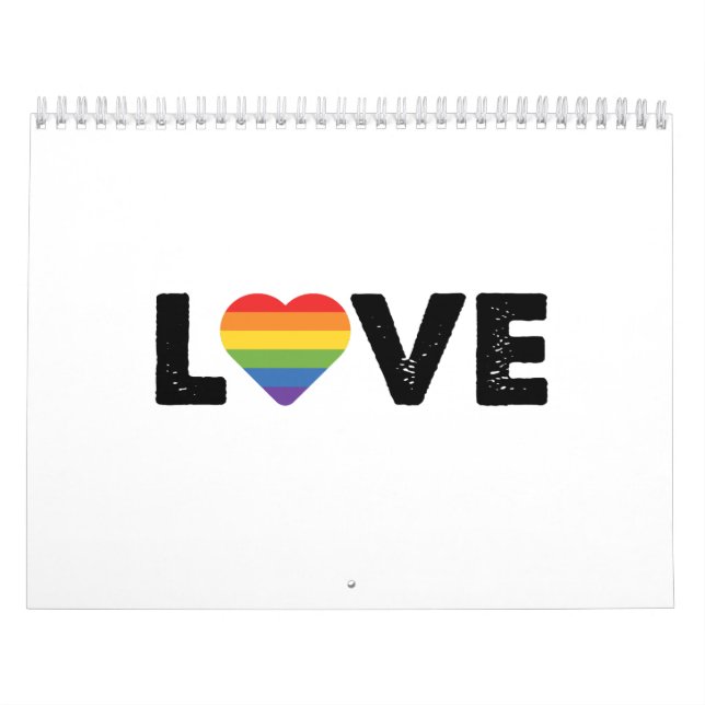 Calendário Orgulho Amor Igualdade Gay Rainbow LGBTQ (Capa)