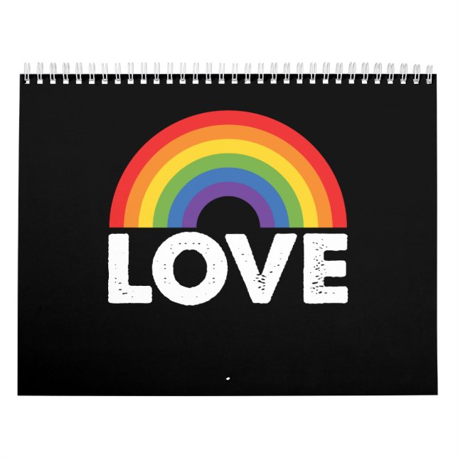 Calendário Orgulho Amor Igualdade Gay Rainbow LGBTQ (Capa)