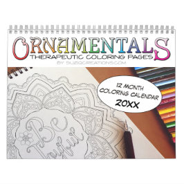 Calendário OrnaMENTALs Páginas Terapêuticas de Coloração de 1