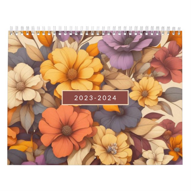 Calendário Orquestra moderna Floral elegante no outono (Capa)