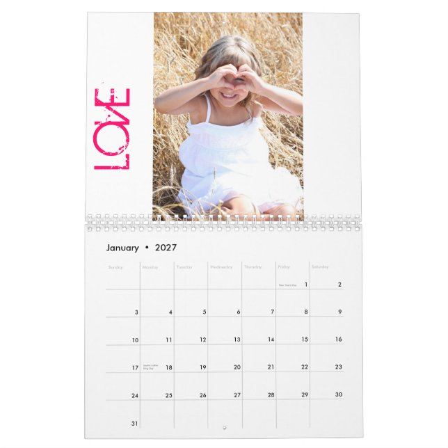 Calendário Os anjos de Addie (Jan 2027)