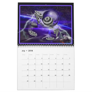 Calendário Os bilhar Calendar 2018