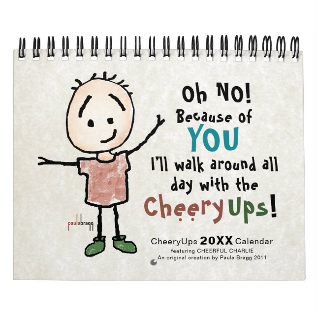 Calendário Os desenhos animados alegres Stickman (Capa)