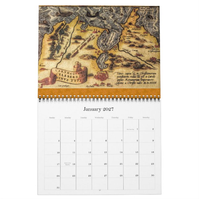Calendário Os mapas de Abraham Ortelius 2012 (Jan 2027)