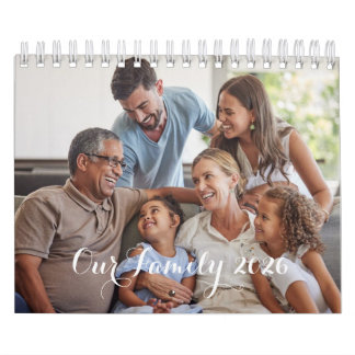 Calendário Our Family 2025 Elegant Script Photo Design