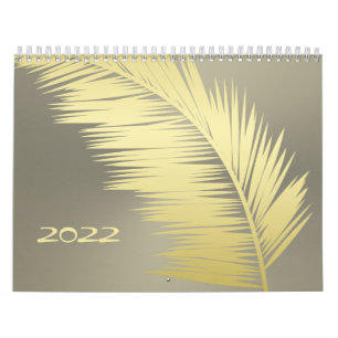 Calendário Ouro de Palmeiras tropicais