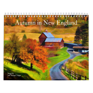Calendário Outono na Nova Inglaterra