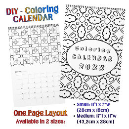 Calendário Padrão de Arte de Contorno de Cores Personalizado