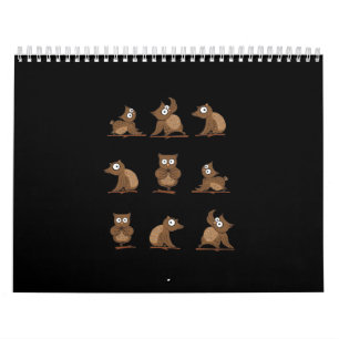Calendário Padrão de Emoção de Coruja Engraçado