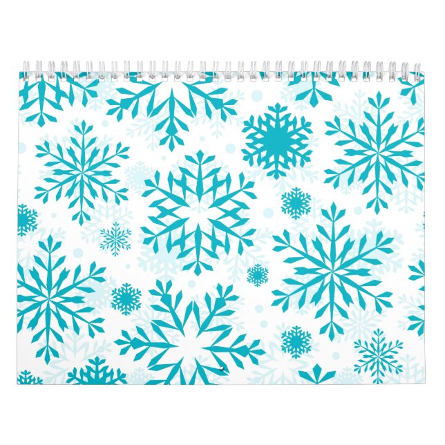 Calendário Padrão de Floco de Neve Azul (Capa)
