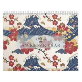 Calendário Padrão de Kimono Japonês Motivacional Personalizad