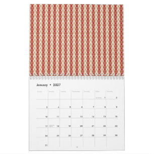 Calendário Padrão de Listra do Deserto Boho Design