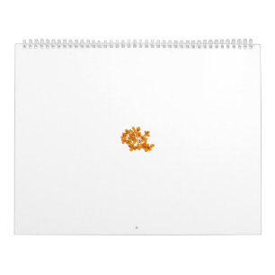 Calendário Padrão decorativo de cor laranja e branco estiliza