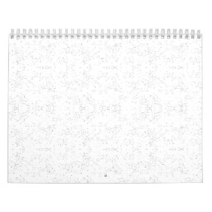 Calendário Padrão Floral Monocromático – Arte Elegante e Sem