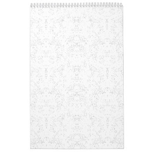 Calendário Padrão Floral Monocromático – Arte Elegante e Sem 