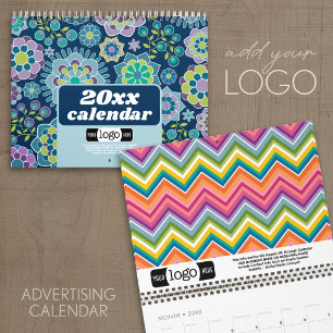Calendário Padrões Chic de Garota - Presente de Logotipo Come