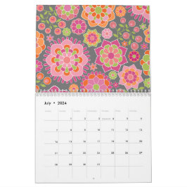 Calendário Padrões Chic de Garota - Você pode alterar a data