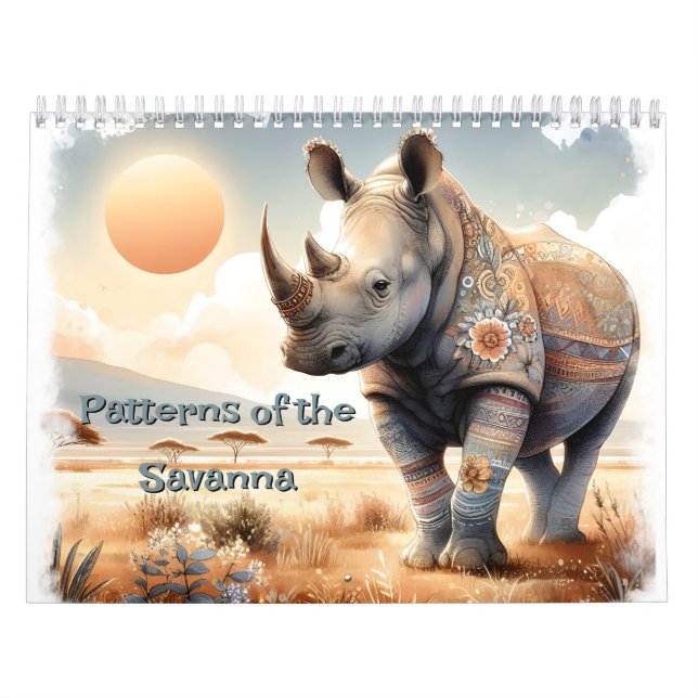 Calendário Padrões da savana Grasslands (Capa)