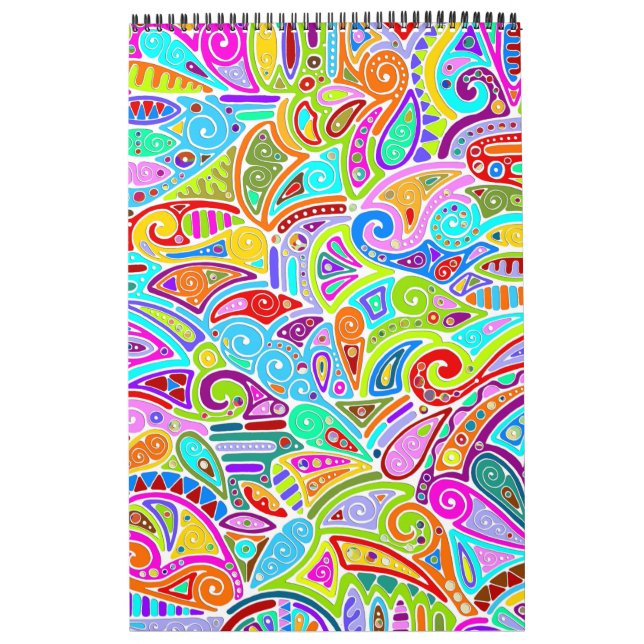 Calendário Padrões De Mão E Digitalmente Pintados Art 7° (Capa)