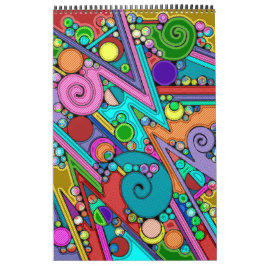 Calendário Padrões De Mão E Digitalmente Pintados Artigo 12º