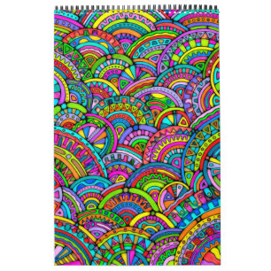 Calendário Padrões De Mão E Digitalmente Pintados Artigo 27º