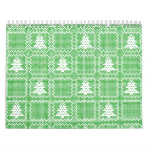 Calendário Padrões de suéter feio da árvore de Natal Cozy