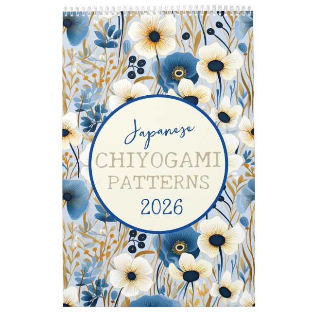 Calendário padrões Japoneses Chiyogami de 2026 (Capa)