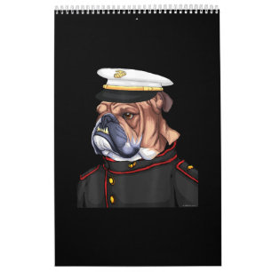 Calendário Pai de Cães Armados Militar do Bulldog do Exérci
