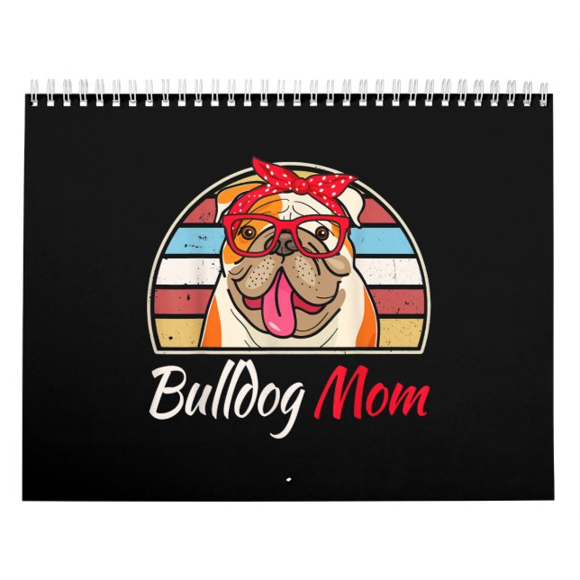 Calendário Pai de Mãe do Bulldog Inglês (Capa)