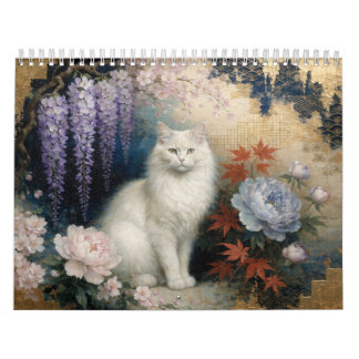 Calendário Painterly Hanafuda × Wagara Cat Design