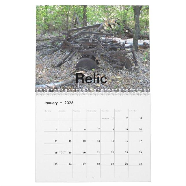 Calendário País, fazenda, rancho e rural - 2012 (Jan 2026)