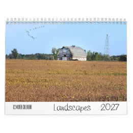 Calendário Paisagem 2027 12 Meses Parede