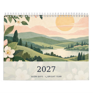 Calendário Paisagem Cênica Ano Luminoso Dias Lento