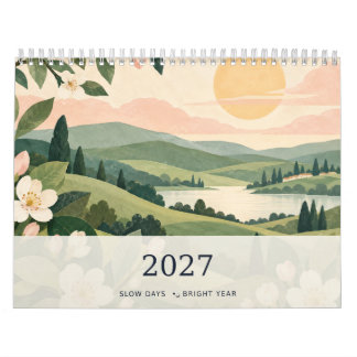 Calendário Paisagem Cênica Ano Luminoso Dias Lento