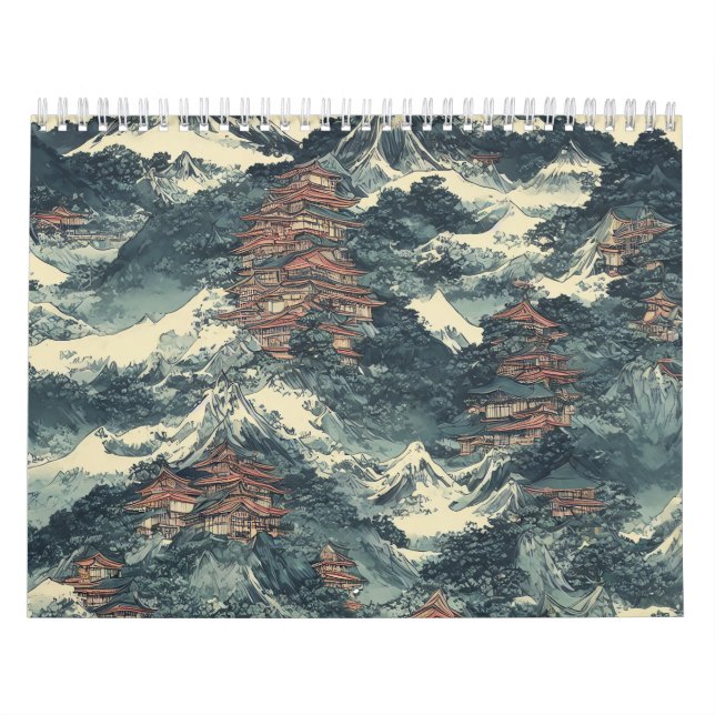 Calendário Paisagem de pintura a óleo no Japão (Capa)