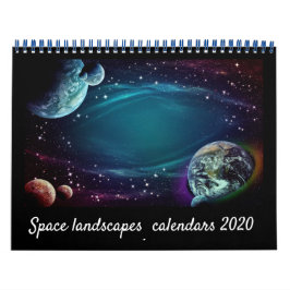 Calendário Paisagem Espacial Elegante Moderna 2021 Calen