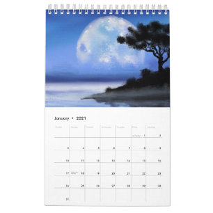 Calendário Paisagem Pintura em Aquarela