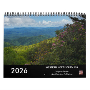 Calendário Paisagens da Carolina do Norte 2026