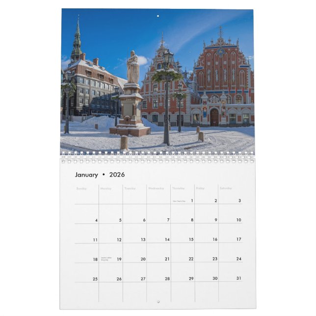Calendário paisagens da Letónia (Jan 2026)