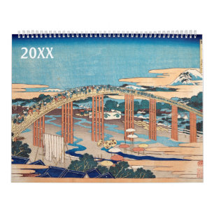 Calendário paisagens de 12 meses de Katsushika Hokusai