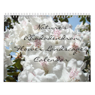 Calendário Paisagens de Flores de Rhododendron da Natureza Ca