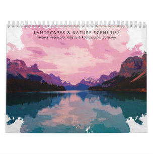 Calendário Paisagens e Natureza Vintage Artística Vintage