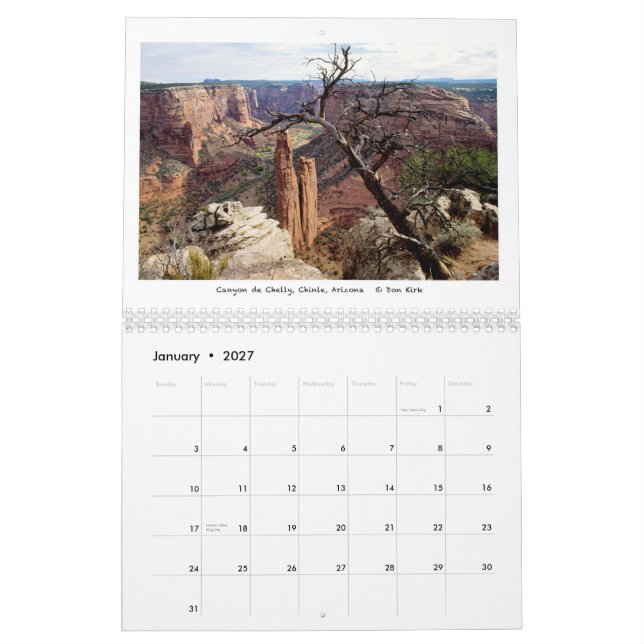 Calendário Paisagens ocidentais (Jan 2027)