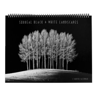 Calendário Paisagens Surreais em Preto e Branco